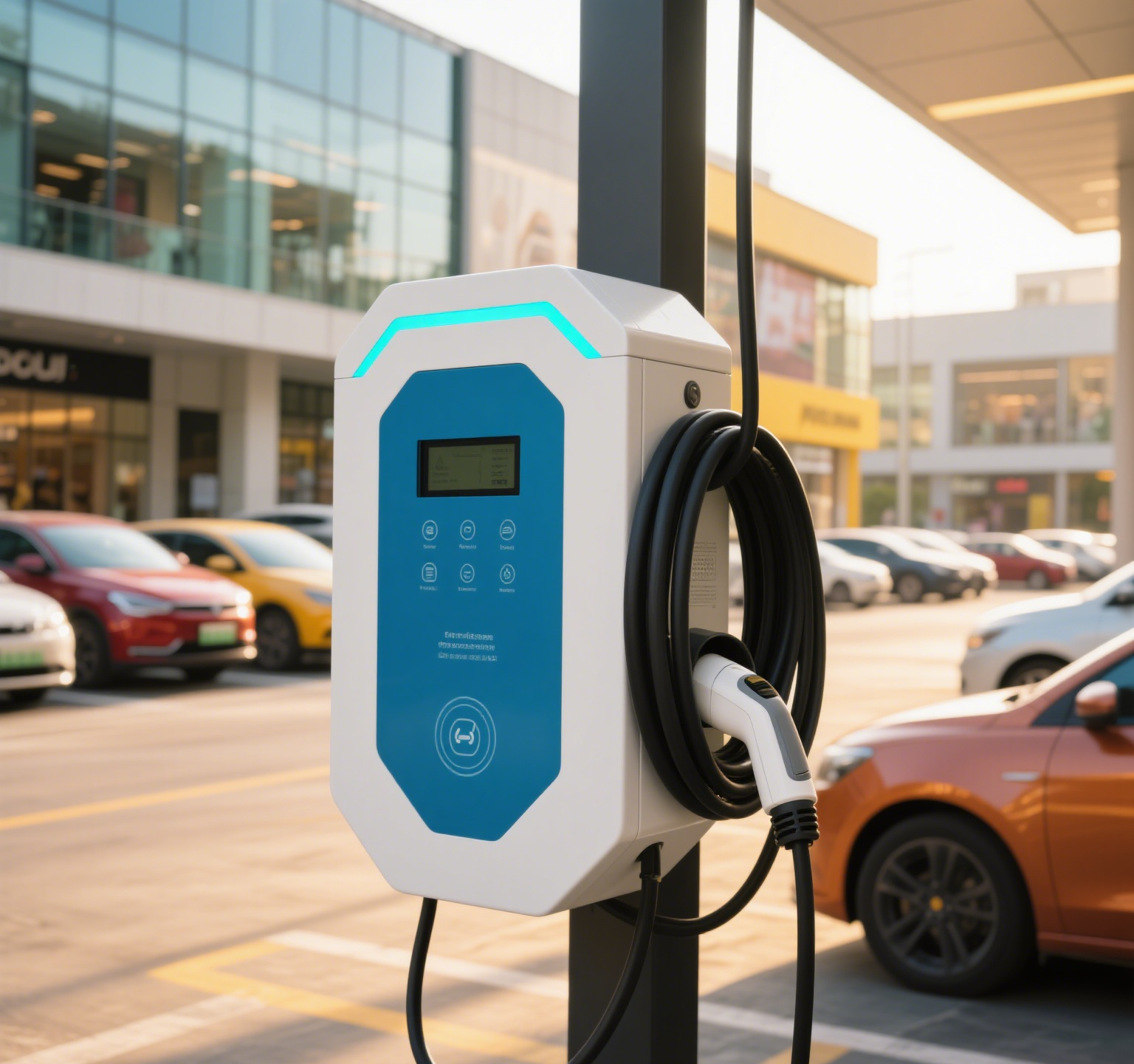 EV charger in a parking area